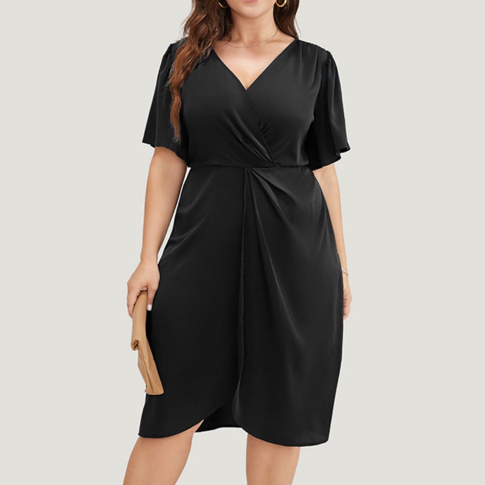 Ruffle Sleeve Wrap Dress